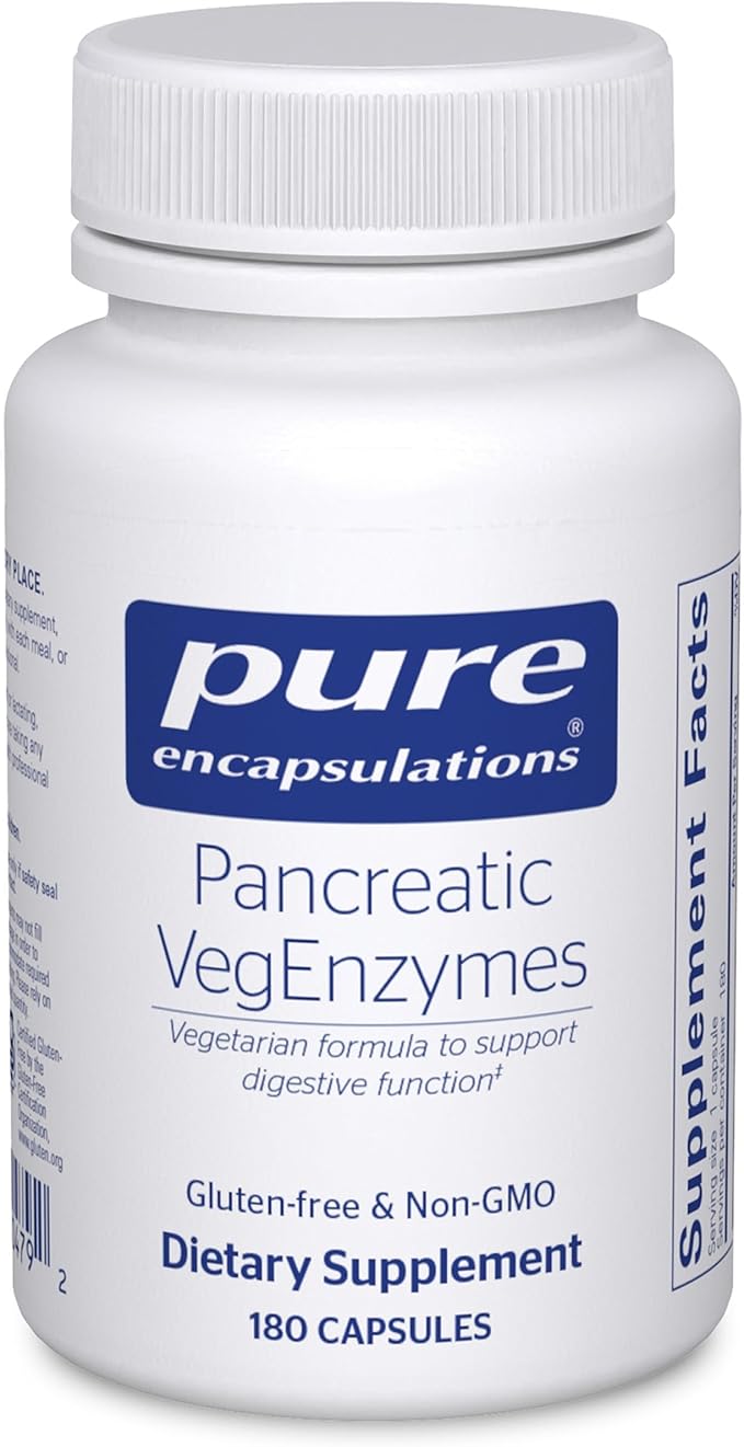 Pure Encapsulations Pancreatic VegEnzymes | Hypoallergenic Supplement for Carbohydrate Lipid and Protein Digestion | 180 Capsules