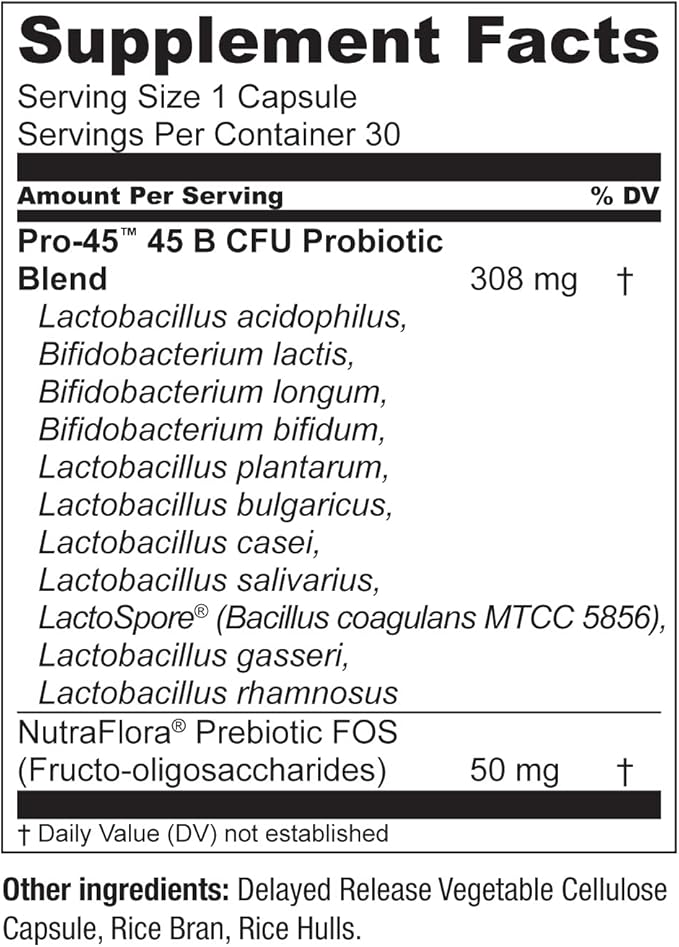 Live Conscious PRO45: Probiotic Formula 45 Billion CFU 11 Comprehensive strains. Dairy Free. Delayed Release Veggie caps. Promotes Immune and Digestive Health. 60 Capsules (2-Pack)