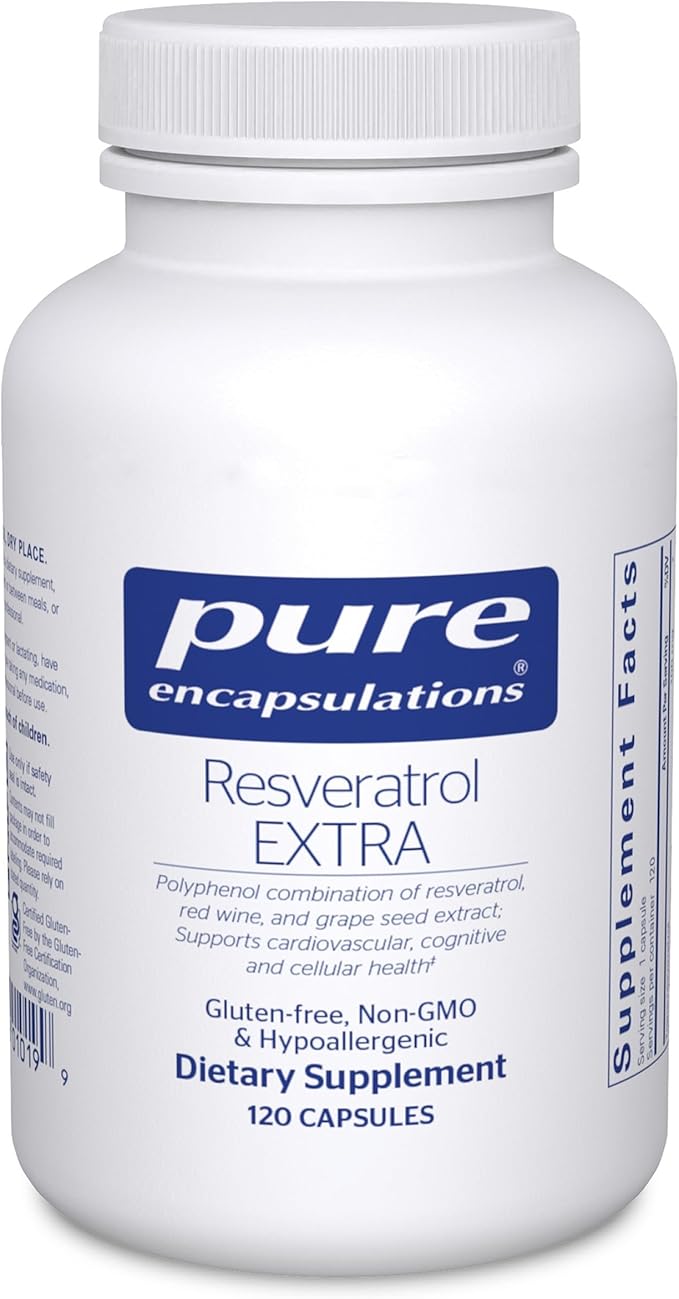 Pure Encapsulations Resveratrol EXTRA - 100 mg Trans-Resveratrol - For Healthy Cellular &amp Cardiovascular Function* - Antioxidants Supplement - Non-GMO &amp Gluten Free - 120 Capsules