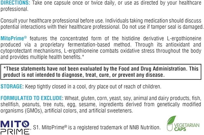 XYMOGEN MitoPrime (30 Capsules) + NAC (120 Capsules) 2-Product Bundle - L Ergothioneine Antioxidant Supplement with 600mg N-Acetyl-Cysteine NAC Supplement