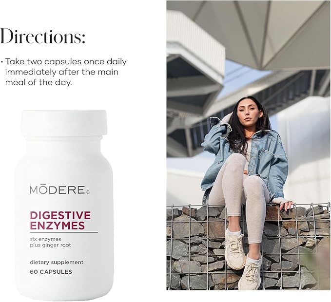 Modere Digestive Enzymes Capsules - Daily Digestive Support Formula for Everyday Wellness Easy to Take Convenient - 60 Capsules