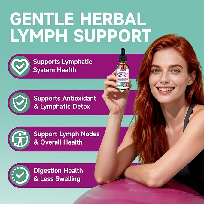 L-lysine 1000mg Supplement Liposomal Lysine Liquid Drops for Adults Liposomal Lymphatic Drainage Drops 9-in-1 Lymphatic Drainage Supplements for Detox &amp Cleanse