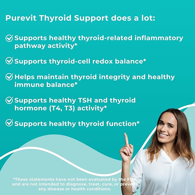 Advanced Thyroid Support Supplement with Black Cumin Extract Selenium Myo-inositol Thyroid Support for Hashimotos and Hypothyroidism 60 Capsules