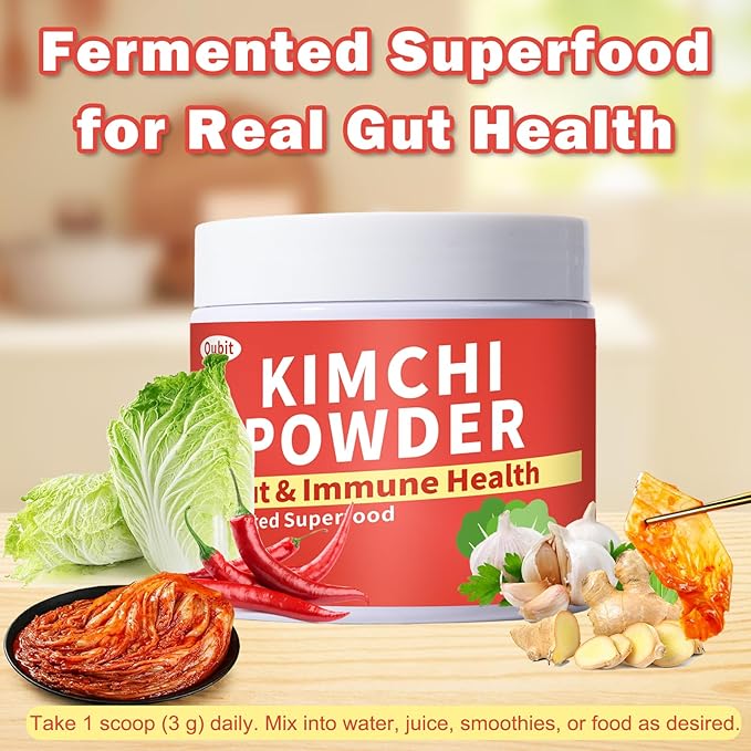Kimchi Supplement Kimchi Capsules Alternative (Powder Form) Probiotics &amp Enzymes Supports Gut &amp Digestive Taste Well One Fermented Superfood for Antioxidant Support 170g