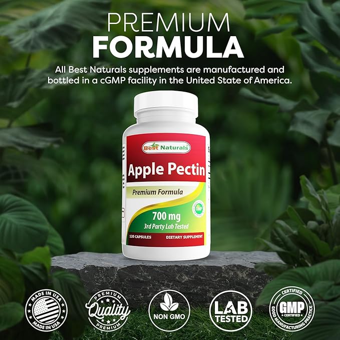 Best Naturals Apple Pectin 700 mg 120 Capsules (Pack of 2)