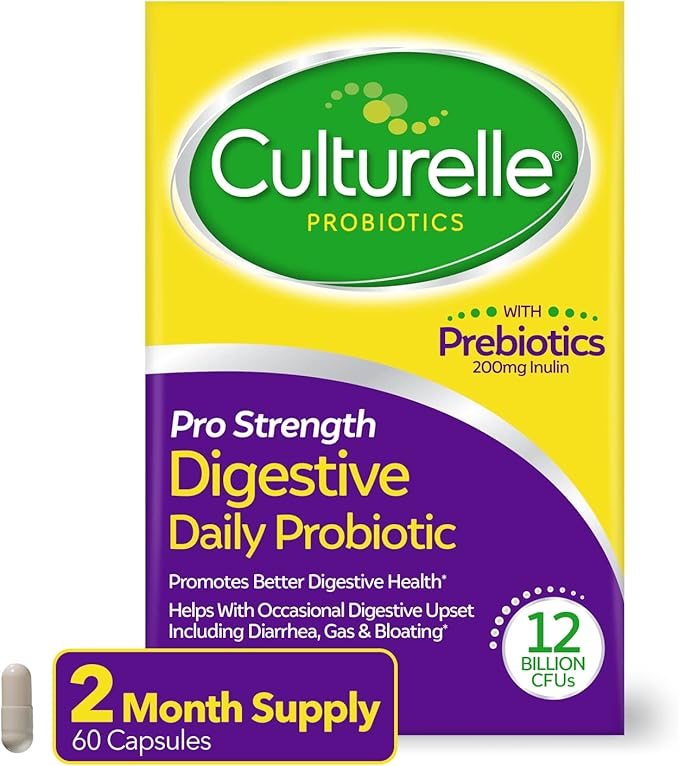 Culturelle Pro Strength Daily Probiotic Digestive Health Capsules 60 Count Kids Probiotic Gummies Peach-Orange &amp Mixed Berry 60 Count