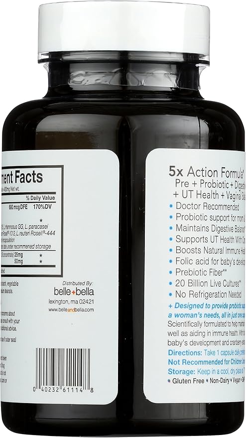 Belle+Bella Probiology Probiotic Flora Fem 25 Billion Cfu Capsules 30 Ea 30 Count