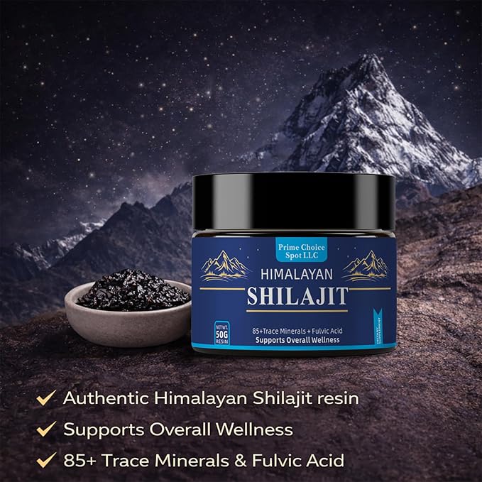 Himalayan Shilajit Resin 50g | Pure Gold Grade Mumiyo from Gilgit-Baltistan | Raw Mineral Pitch with Fulvic &amp Humic Acid | 85+ Trace Minerals