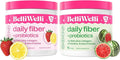 Belli Welli Daily Fiber Supplement Bundle - Strawberry Lemonade &amp Watermelon - Collagen Probiotics &amp Electrolytes for Balanced Wellness - Refreshing Flavors 32 Servings Total