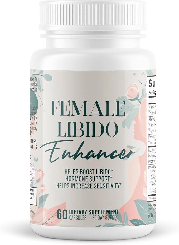 Female Libido Enhancer - Libido Booster for Women to Heighten Desire Balance Hormones Increase Sensitivity - 14 Ingredients for Women's Health - 3rd Party Tested Supplement - 60 Capsules