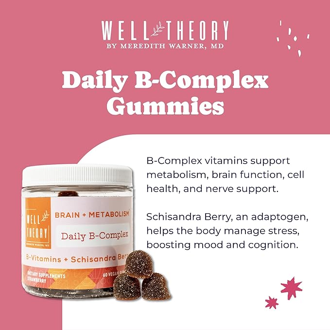 Introducing Daily B-Complex Gummies: Nerve Brain &amp Metabolism - Supports Healthy Brain Function - Powerful Antioxidant Support