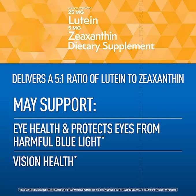 Members Mark Lutein with Zeaxanthin 25 mg &amp 5 mg (150 Count.) – Supports Eye &amp Vision Health Blue Light Protection USP Verified