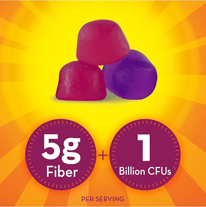 Metamucil Fiber Gummies for Adults with Probiotics for Bloating Relief No Sugar Added Strawberry Kiwi BlackBerry Flavors 5g Prebiotic Plant Based Fiber Supplement Blend 90 Count