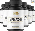 Golden After 50 VpMax-9 - Sight Care and Antioxidant Supplement with Eye Vitamins Lutein Lycopene and Bilberry Extract - 6 Bottles