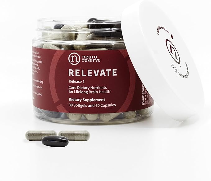 RELEVATE Brain Health Supplement Memory Focus Energy Sleep Eyes &amp Healthy Aging Doctor Formulated Quercetin Lutein Magnesium Glycinate Omega 3 DHA EPA Vitamin B12 B3 D3