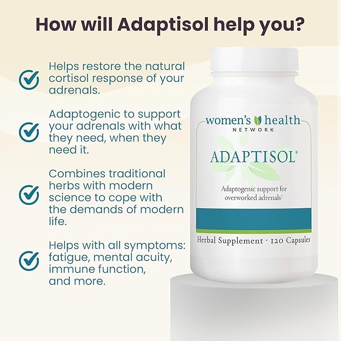 Women's Health Network Adaptisol™ - Helps Normalize Cortisol Function and Relieve Adrenal Fatigue &amp Stress Response - 120 Capsules (30 Day Supply)