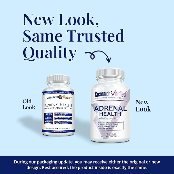 Research Verified Adrenal Support - 360 Capsules - Support Adrenal Gland Function Boost Energy Balance Cortisol - Mushrooms B Vitamins Bioflavonoids BioPerine