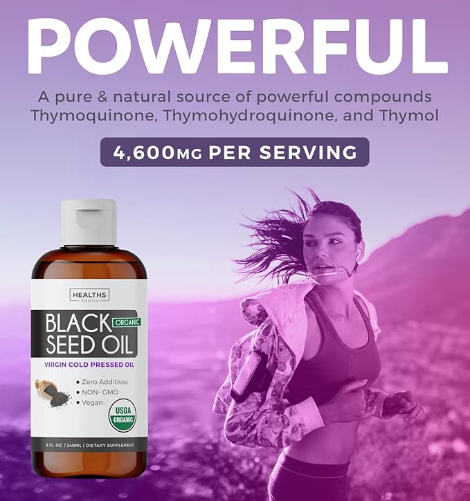 Super Greens &amp Black Seed Oil (3-Month Supply) Herbal Oil Blend Bundle of Organic Super Greends Powder - Complete Superfood (180 Capsules) &amp Organic Black Seed Oil Liquid - Cold pressed (8 fl