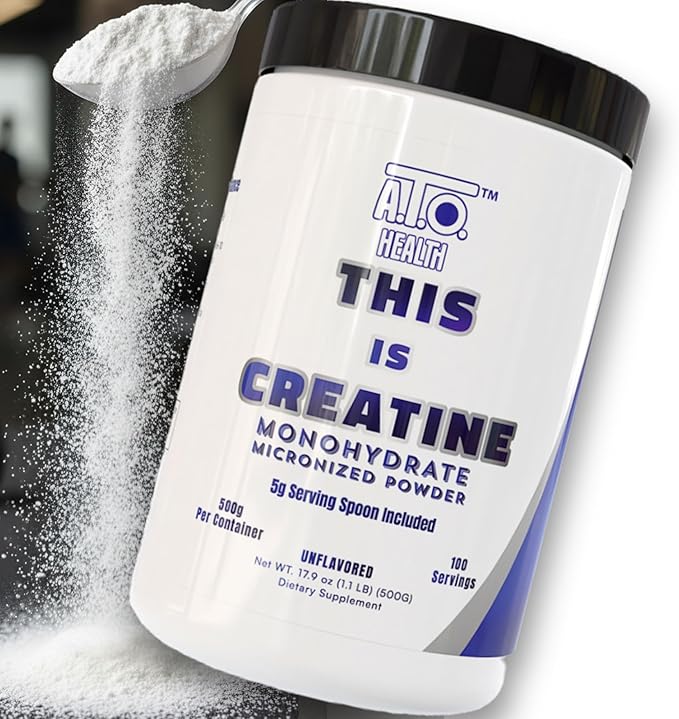 Creatine Powder for Over 40 - Creatine Monohydrate Powder for Brain Health &amp Cognitive Support | Micronized 500g | Supports Memory Focus &amp Muscle Strength | 100 Servings