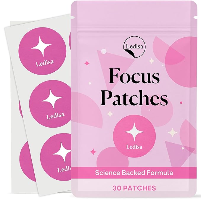 Focus Patches (Pack of 30) - 100% Natural Patch for Women and Men - With Rhodiola Rosea Panax Ginseng &amp Ginkgo Biloba - Energy Focus &amp Body Support - Enhanced Formula