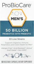 ProBioCare Probiotic for Men - 50 Billion CFUs Supports Digestive Health and Gut Flora Balance Promotes Overall Wellness and Enhances Immune Function (60 Vegetable Capsules)