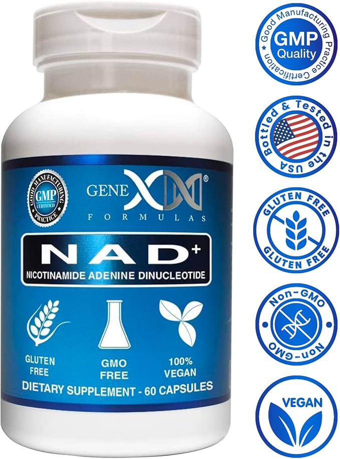 Genex Formulas NAD+ 250mg Serving 60 Capsules Nicotinamide Adenine Dinucleotide (Actual NAD+ Not a Precursor) (1)