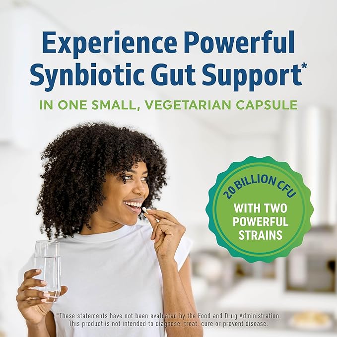 Prebiotics and Probiotics for Women &amp Men | Pre and Probiotics for Gut Health &amp Bloating Relief | Synbiotic with 20 Billion CFU Lactobacillus &amp Bifidobacterium | Shelf-Stable | Vegetarian