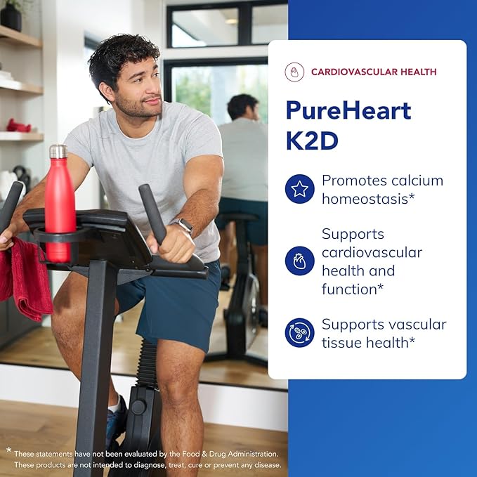 Pure Encapsulations PureHeart K2D - Heart Health Supplement* - with Vitamin K2 &amp D3 - Cholecalciferol Vitamin D &amp MK-7 - Non-GMO &amp Vegetarian - 60 Capsules