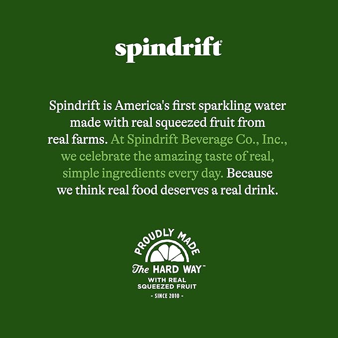 Spindrift Orange Cream Float Orange Vanilla Soda Made with Real Squeezed Fruit 12 Pack Case