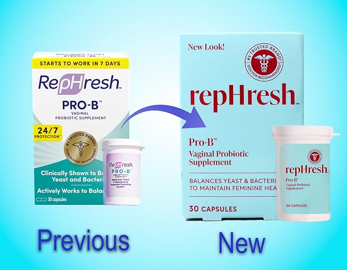 RepHresh Pro-B Vaginal Probiotic Supplement 30 Capsules Pack of 2