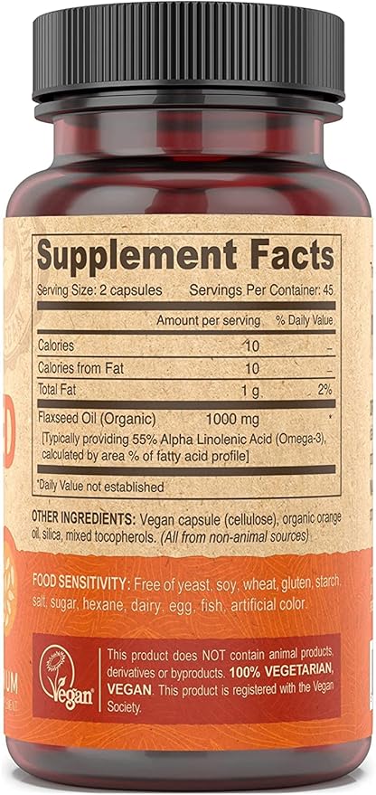 Deva Vegan Vitamins Flax Seed Oil 500 MG Vegan 90 Vcap (4 pack)
