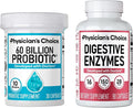 Physician's CHOICE - Optimal Gut Health Bundle: 60 Billion Probiotics + Digestive Enzyme 90ct for Digestive Comfort and Immune Support