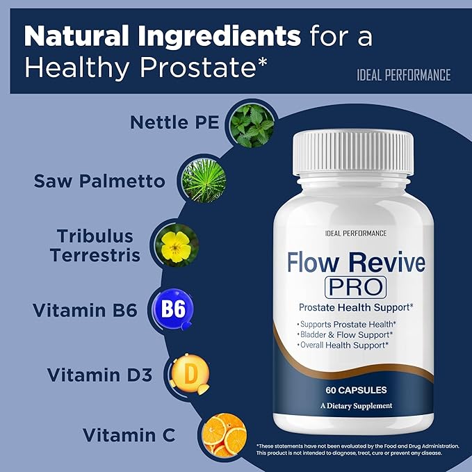 Flow Revive Pills FlowRevive Supplement Flow Revive Prostate Supplement Capsules - Maximum Strength Daily Wellness &amp Comfort All Natural FlowRevive Pro Health &amp Wellness Reviews (2 Pack)