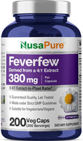 NusaPure Feverfew Capsules 380 mg 200 Veg Capsules (Non-GMO Gluten Free)