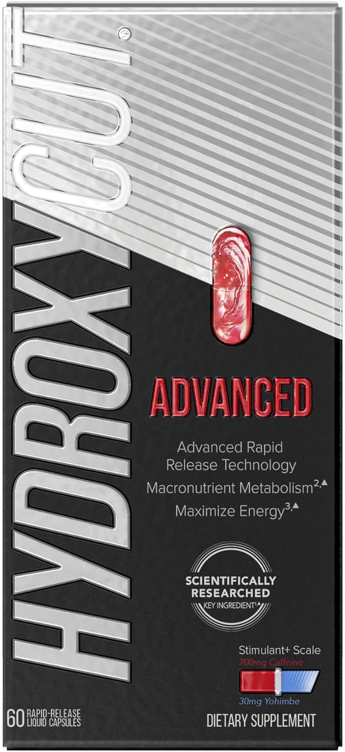 Hydroxycut Advanced - 60 Rapid-Release Liquid Capsules - Thermogenic Calorie Burn Maximize Energy - for Women &amp Men