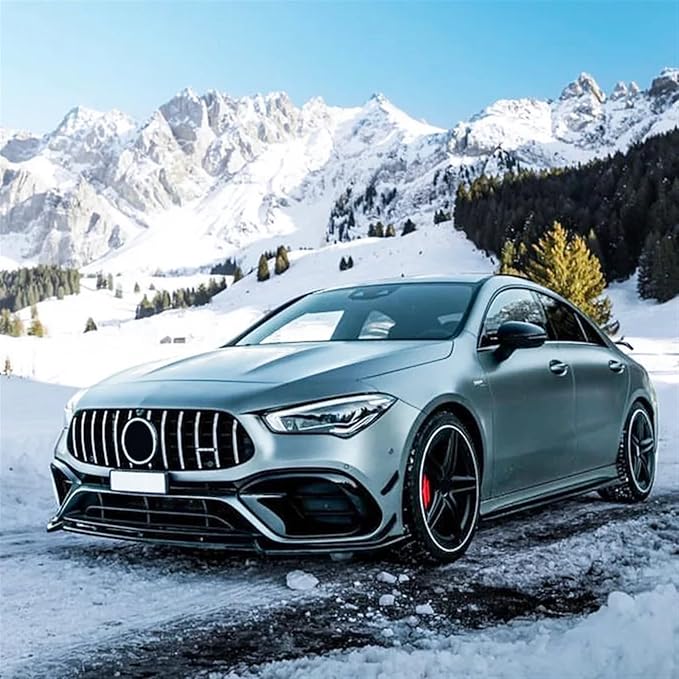 Car Front Bumper Lip Compatible for Mercedes CLA Class C118 CLA45 AMG 2019-2023 Spoiler Splitter Body Kits Diffuser Canard Lip(Color:Glossy Black)