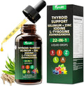 Thyroid Support for Women &amp Men 22 in 1 Natural Herbal Formula Support Body Immune &amp Balance | Kelp Ashwagandha Turmeric Selenium Zinc L-Tyrosine Vitamin B12 | Thyroid Supplement Liquid Drops