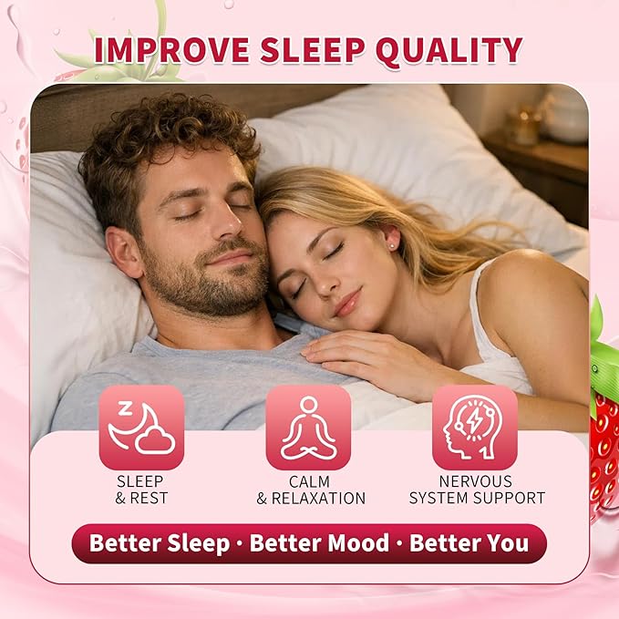 120 CT Magnesium Glycinate Gummies 1000 mg for Women and Men Magnesium Malate &amp Taurate Supplements for Sleep Body Support and Relaxation Sugar Free Vegan Strawberry Flavor