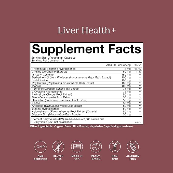 CYMBIOTIKA Liver Supplement with Vitamins &amp Herbs for Liver Support Health Cleanse and Repair Helps Metabolism and Digestion Gluten Free Vegan Plant Based and Non GMO 84 Capsules 28 Servi