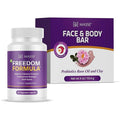 MASSE' Dietary Supplement for Probiotic Balance &amp Restore Formula and Sensitive Skin Face Wash with AcneZero Skin Cleanser