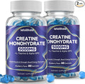 2-Pack Creatine Gummies for Women＆Men - 5g Creatine Monohydrate Gummies With L-Taurine &amp Alpha Gpc for Boost Focus Endurance Strength and Muscle Growth - Vegan Non-GMO (Blueberry 160 ct)