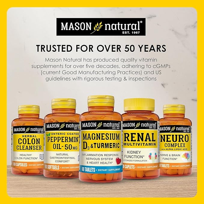 MASON NATURAL Glucosamine Chondroitin 1500/1200 with Vitamin C Supports Joint Health for Normal Flexibility &amp Mobility* 60 Capsules