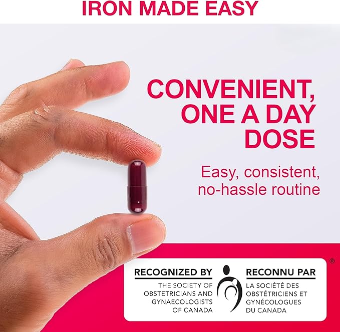 Pharmaris i-max Iron Supplement 150 mg Vitamin C 250 mg &amp B12 1000 mcg Iron Supplement Treatment for Women &amp Men Once Daily 100 Capsules