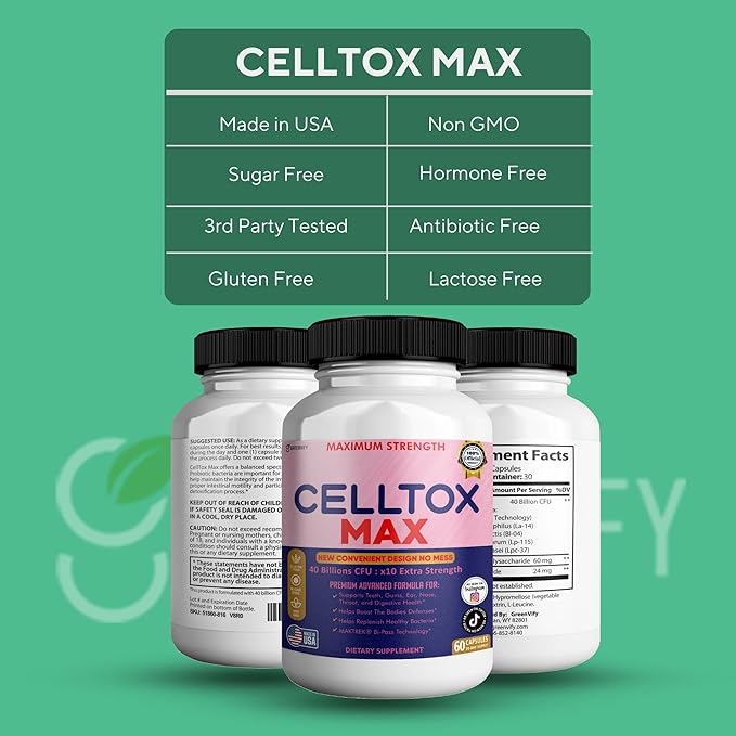 CellTox Max Probiotic Supplement Maximum Strength 40 Billion CFU 60 Capsules 30-Day Supply (2)