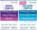 Granions Biotin Keratin Collagen Complex and Collagen Complex CoQ10 Hair Growth &amp Beauty Bundle