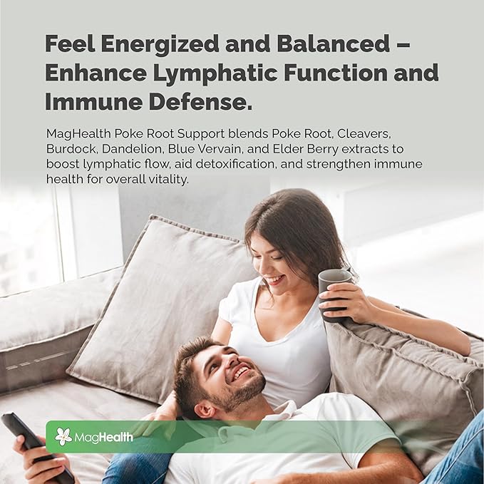 Poke Root Complex Drops 6-in-1 Tincture | 3rd Party Tested Immune &amp Lymphatic System Support Liquid | Cleavers Dandelion Elderberry Burdock &amp Blue Vervain | 2 oz (60 Servings)