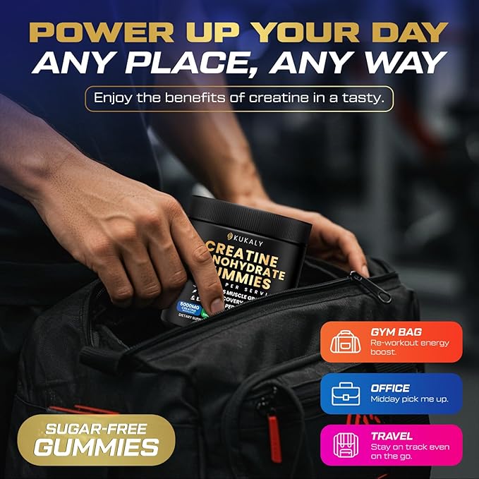 Creatine Monohydrate Gummies for Men &amp Women 9000MG Creatine Gummies Sugar Free with L-Taurine BCAA 2:1 B12 B6 for Boost Strength Focus &amp Endurance Vegan Non-GMO Blueberry 120pcs