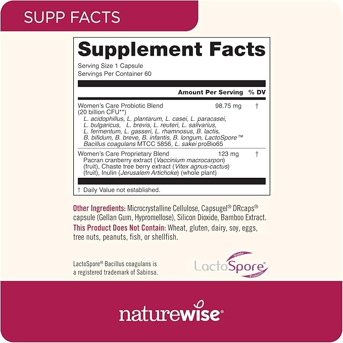 NatureWise [1] Probiotics for Women + Cranberry for PH &amp Urinary - 60 Capsules[60-Day Supply] + (Pack of 2) Magnesium Glycinate 625mg - Chelated Magnesium - 30 Capsules[30-Day Supply]