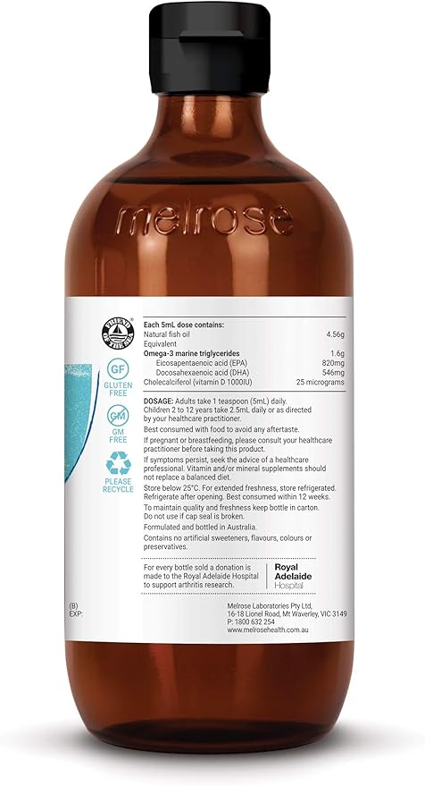 Fish Oil + Vitamin D Joint &amp Bone 500ml - Melrose