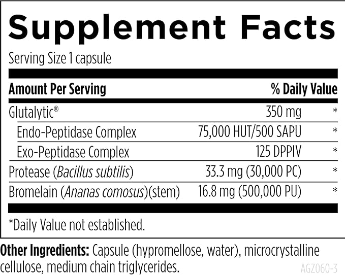 Designs for Health AllerGzyme Digestive Enzymes Supplement - Supports Digestion of Gluten Dairy + Problematic Proteins with Protease + Bromelain - Non-GMO + Dairy Free (60 Capsules)